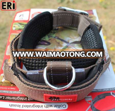 Custom high quality design short circle flexible adjust nylon pet dog collar with elastic handle