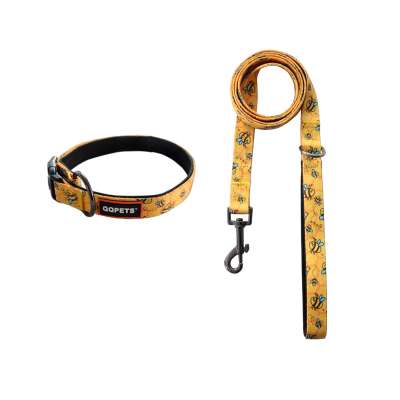 Free pet supplies sample padded dog collars sublimation logo leashes stock wholesale